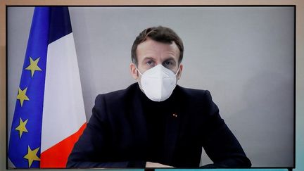 Le président de la République, Emmanuel Macron, avait été testé positif au Covid-19 jeudi 17 décembre 2020. (CHARLES PLATIAU / AFP)