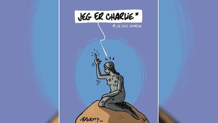 Le dessinateur de presse a r&eacute;agi aux attaques de Copenhague&nbsp;(Danemark) dans ce dessin, samedi 14 septembre 2015. Celui-ci a &eacute;t&eacute;&nbsp;largement repris sur les r&eacute;seaux sociaux. (HERVE BAUDRY)