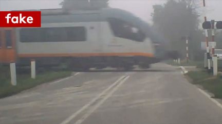 Capture d'écran de la vidéo qui montre un train en Pologne.&nbsp; (CAPTURE D'ECRAN FACEBOOK)