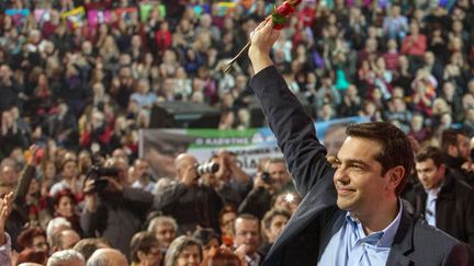 &nbsp; (Alexis Tsipras, leader du parti de gauche Syriza, grand favori des élections législatives anticipées qui se tiendront ce dimanche en Grèce © MaxPPP)