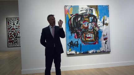 Le tableau sans titre de Jean-Michel Basquiat mis en vente par Sotheby’s, le 5 mai 2017 a été vendu 110,5 millions de dollars.&nbsp; (DON EMMERT / AFP)