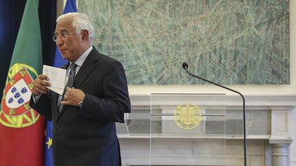 L'ancien Premier ministre socialiste portugais Antonio Costa, le 7 novembre 2023, après l'annonce de sa démission à Lisbonne (Portugal). (PATRICIA DE MELO MOREIRA / AFP)