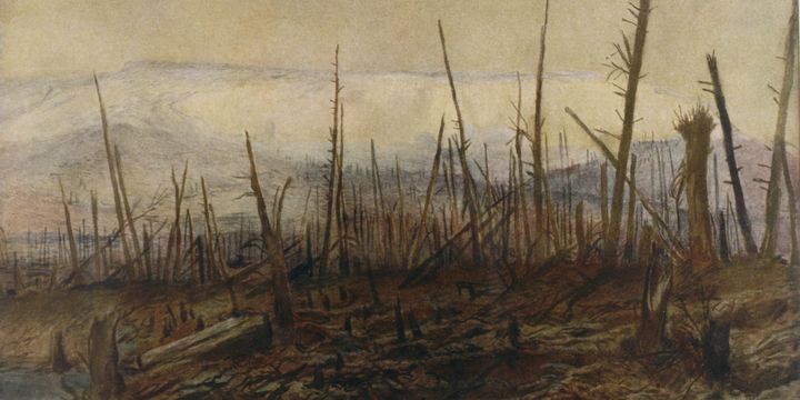 Le platau de Craonne après la bataille vue par l'illustratrice Mary Evans.
 (M.Evans / SIPA)