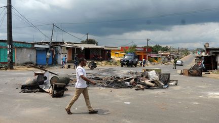 Libreville, au lendemain de l'annonce du résultat de la présidentielle, donnant le président sortant Ali Bongo réélu (JOEL BOUOPDA/AP/SIPA / AP)