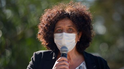 La ministre de l'Enseignement supérieur, de la Recherche et de l'Innovation, Frédérique Vidal, le 23 février 2021 à Poitiers (Vienne).&nbsp; (GUILLAUME SOUVANT / AFP)