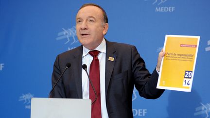 Pierre Gattaz, patron du Medef, le 18 f&eacute;vrier 2013 &agrave; Paris. (ERIC PIERMONT / AFP)