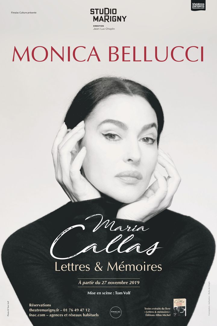 L'affiche de "Maria Callas - Lettres et Mémoires", au Studio Marigny, à Paris, jusqu'au 18 décembre 2019.&nbsp; (DR)