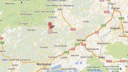 L'homicide a eu lieu dans le village de Sauve, dans le Gard. (GOOGLE MAPS / FRANCETV INFO)