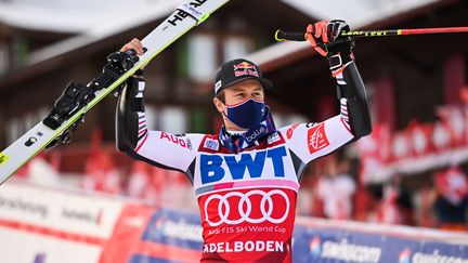 Alexis Pinturault après son doublé réalisé vendredi et samedi à Adelboden (FABRICE COFFRINI / AFP)