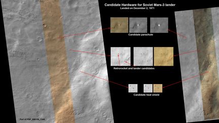 Les clich&eacute;s pris par la mission&nbsp;Mars Reconnaissance Orbiter de la Nasa, sur le crat&egrave;re Ptol&eacute;m&eacute;e de Mars, le 10 mars 2013. (NASA / JPL-CALTECH / UNIVERSITY OF ARIZONA)