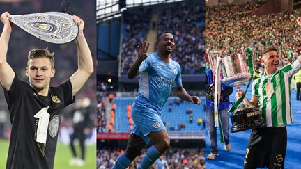 Joshua Kimmich champion d'Allemagne, Gabriel Jesus auteur d'un quadruplé et Joaquin soulevant la Coupe du Roi, le 23 avril 2022. (MAXPPP/MAXPPP/AFP)