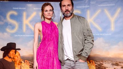 &nbsp; (Diane Kruger et Gilles Lellouche lors de la présentation de "Sky" à Paris, le 5 avril 2016 © CHRISTOPHE PETIT TESSON/EPA/MaxPPP)