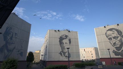 Des barres d'immeubles de la cité de la Noé, à Chanteloup-les-Vignes (Yvelines), le quartier où a eu lieu l'interpellation. (JOEL SAGET / AFP)