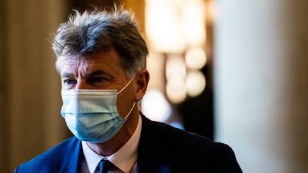 Fabien Roussel, le 30 mars 2021 à l'Assemblée nationale, à Paris. (XOSE BOUZAS / HANS LUCAS / AFP)