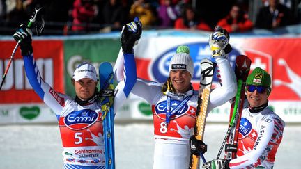 Premier podium en Super-G pour Pinturault et Hirscher qui entourent Innerhofer