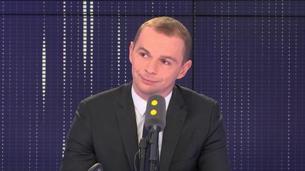 Olivier Dussopt, secrétaire d’Etat auprès du ministre de l’Action et des Comptes Publics, le 13 octobre 2018 sur franceinfo. (FRANCEINFO / RADIOFRANCE)