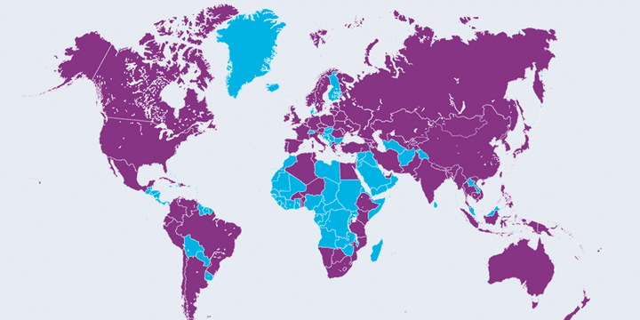 Les pays ou au moins un cas de XDR-TB a été signalé. (Stop TB)