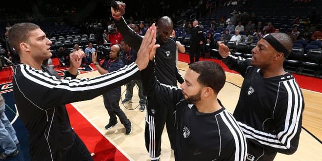 Lopez, Garnett, Williams et Pierce, les joueurs des Nets