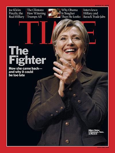 En 2008, la "combattante" Clinton refait son retour.&nbsp; (TIME)