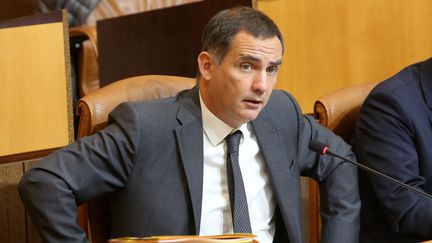 Gilles Simeoni, à l'Assemblée de Corse, le 26 octobre 2017. (MAXPPP)