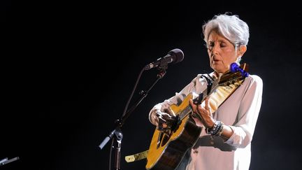 Joan Baez au Bozar, à Bruxelles (Belgique), le 21 mai 2018. (JEAN-MARC QUINET / BELGA MAG)