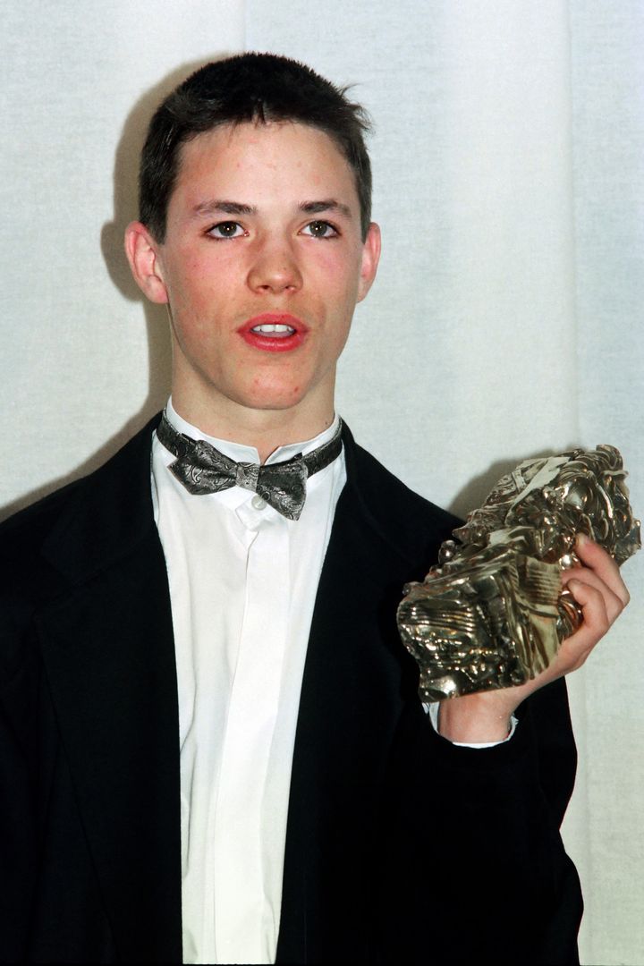 Gérald Thomassin recevant en 1991 le César du meilleur espoir masculin.
 (PIERRE VERDY / AFP)