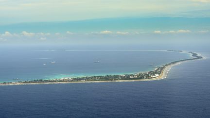 Une vue aérienne de l'archipel de Tuvalu, dans le Pacifique, le 19 janvier 2021. C'est l'un des pays les plus menacés par la montée du niveau de la mer due au réchauffement climatique. (imageBROKER / Michael Runkel / MAXPPP)