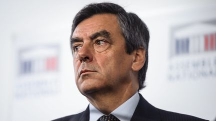 L'ancien Premier ministre, Fran&ccedil;ois Fillon, lors d'une conf&eacute;rence de presse &agrave; l'Assembl&eacute;e nationale, le 4 septembre 2014. (MAXPPP)