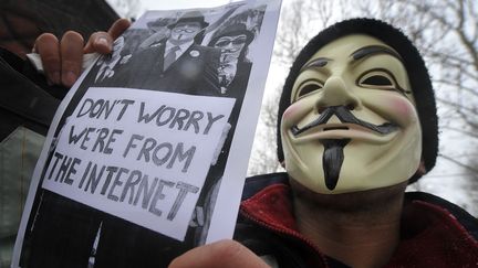 Les Anonymous, un groupe de hacker, s'en est pris &agrave; des sites gouvernementaux saoudiens, dimanche 27 septembre. (HRVOJE POLAN / AFP)