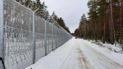 La frontière avec la Biélorussie est bien gardée côté lituanien, 27 janvier 2022.
 (THIBAULT LEFEVRE / RADIOFRANCE)