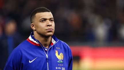 Kylian Mbappé avant le match des Bleus face à l'Allemagne, le 23 mars 2024, à Lyon. (AFP)