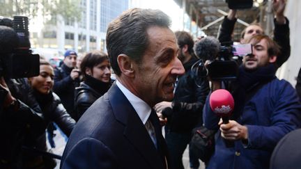 Nicolas Sarkozy avant sa conf&eacute;rence &agrave; New York, le 11 octobre 2012. (EMMANUEL DUNAND / AFP)