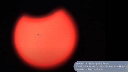 Image de l'éclipse partielle du soleil, prise par&nbsp;l'Observatoire de Paris-PSL, le 10 juin 2021.&nbsp; (OBSERVATOIRE DE PARIS-PSL)