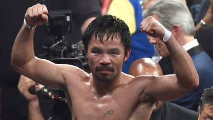 &nbsp; (Manny Pacquiao après un combat en 2015 à Las Vegas. © MaxPPP)