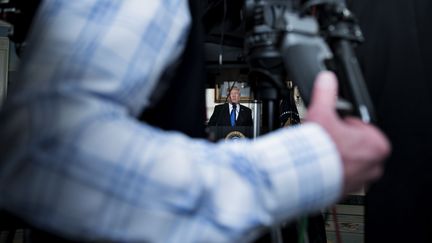 Le président américain s'exprime sur le nucléaire iranien, à Washington, le 13 octobre 2017. (BRENDAN SMIALOWSKI / AFP)