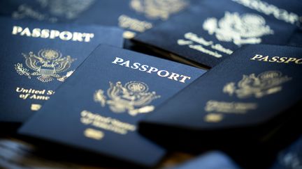 Des passeports des Etats-Unis, le 4 septembre 2020.&nbsp; (JIM LO SCALZO / EPA / MaxPPP)