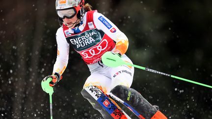 La Slovaque Petra Vlhova a remporté le slalom de Zagreb (Croatie), le 4 janvier 2022. (DAMIR SENCAR / AFP)