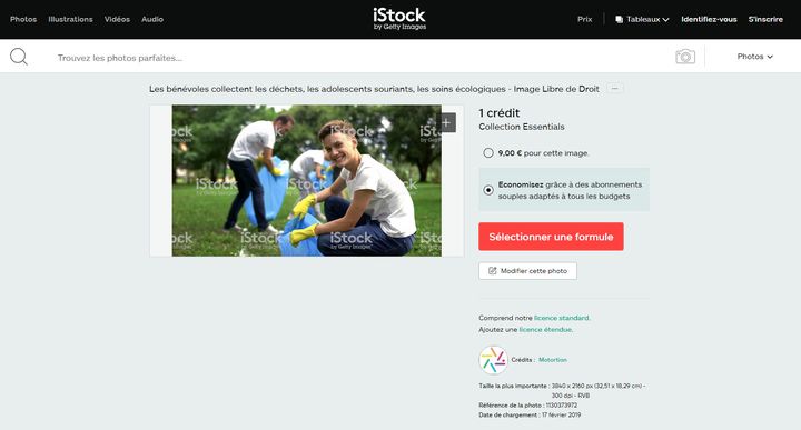 Capture d'écran d'une page de la banque d'images iStock. (ISTOCK)