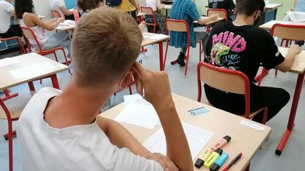 L'épreuve de philosophie du bac en juin 2021, au lycée Georges-Clemenceau de Montepllier (Hérault). (ROMAIN BERCHET / FRANCE-BLEU HÉRAULT)