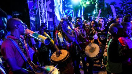 Des musiciens haïtiens au festival Papjazz, à Port-au-Prince, le 22 janvier 2020 (CHANDAN KHANNA / AFP)