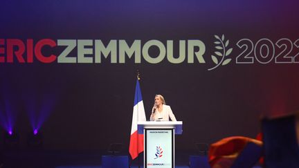 Marion Maréchal lors du meeting d'Eric Zemmour à Toulon (Var), le 6 mars 2022. (CLEMENT MAHOUDEAU / AFP)