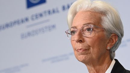 La présidente de la Banque centrale européenne, Christine Lagarde, le 9 juin 2022. (JOHN THYS / AFP)