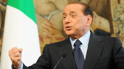 Silvio Berlusconi parlant devant des journalistes au siège du gouvernement italien (archives) (AFP - Tiziana Fabi)