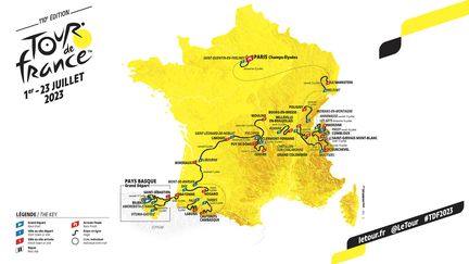 La carte du Tour de France hommes 2023. (ASO)