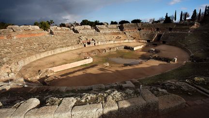 L'amphith&eacute;&acirc;tre antique de M&eacute;rida&nbsp;construit dans la ville romaine de Emerita Augusta en Hispanie (aujourd'hui M&eacute;rida en Espagne). (MANUEL COHEN / THE ART ARCHIVE)