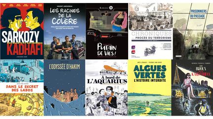 LE REEL SE RACONTE EN IMAGES / (TH. CHAVANT, LA REVUE DESSINEE-DELCOURT / V. JAROUSSEAU, LES ARENES / M. DOURU, LA BOITE A BULLES / B. PEYRUCQ, LA MARTINIERE / M. PARCIBOULA, STEINKIS) / (J-Y DUHOO, DUPUIS / F. TOULME, DELCOURT / L. BONACCORSO, FUTUROPOLIS / P. VAN HOVE, LA REVUE DESSINEE-DELCOURT / G. MARDON, GLENAT)