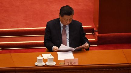 Le président chinois Xi Jinping, le 4 mars 2021. (LEO RAMIREZ / AFP)