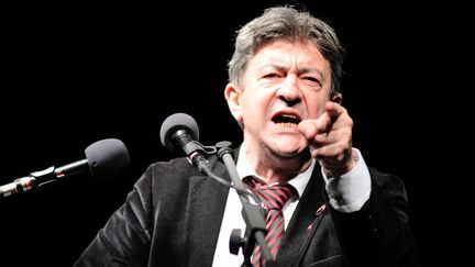 Le copr&eacute;sident du Parti de Gauche, Jean-Luc M&eacute;lenchon, le 18 mars 2014, en meeting &agrave; Marseille (Bouches-du-Rh&ocirc;ne). (CITIZENSIDE /JEAN FRANÇOIS GIL / AFP)