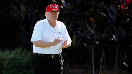 Le président américain Donald Trump à Palm Beach, en Floride (Etats-Unis), le 29 décembre 2017.&nbsp; (JONATHAN ERNST / AFP)