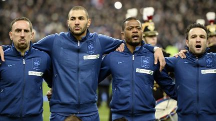 Les joueurs de l'équipe de France, Ribéry, Benzema, Evra et Valbuena